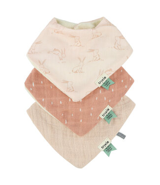 Trixie Trixie - Bandana bib 3-pack mix - Rosy Rabbit