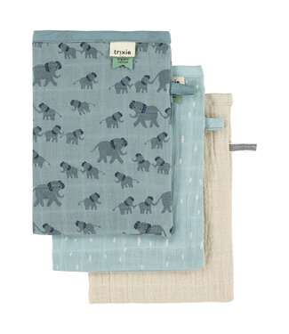 Trixie Trixie - Tetra washandjes 3-pack mix - Enchanting Elephant