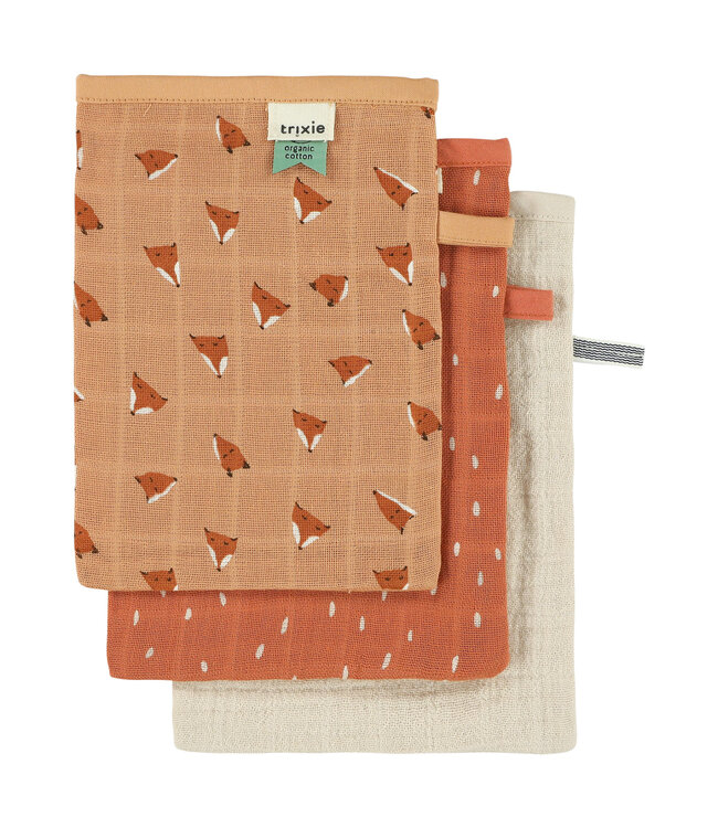 Trixie Trixie - Tetra washandjes 3-pack mix - Fierce Fox