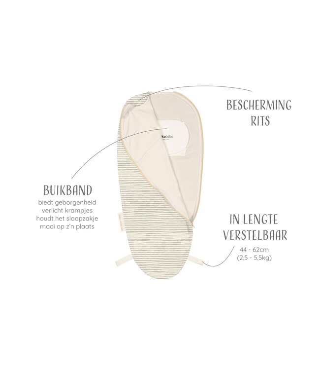 Puckababy Puckababy - The Original - Piep - 0/3 M - Cotton - Green Stripes