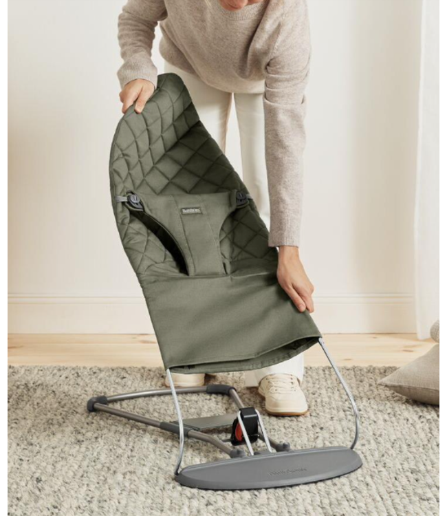 Babybjorn BabyBjörn - Wipstoeltje Bliss  - Geweven klassieke quilt Donkergroen