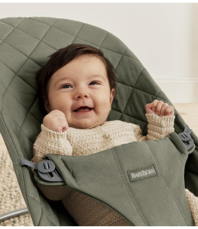 Babybjorn BabyBjörn - Wipstoeltje Bliss  - Geweven klassieke quilt Donkergroen