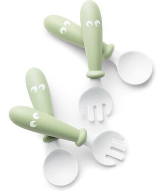 Babybjorn BabyBjörn - Babylepel en Vork, 4-delig - Pastelgroen