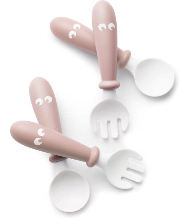 Babybjorn BabyBjörn - Babylepel en Vork, 4-delig - Pastelroze