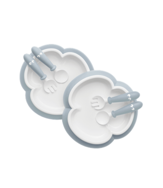 Babybjorn BabyBjörn - Babybord, Lepel en Vork, set van 2 - Pastelblauw