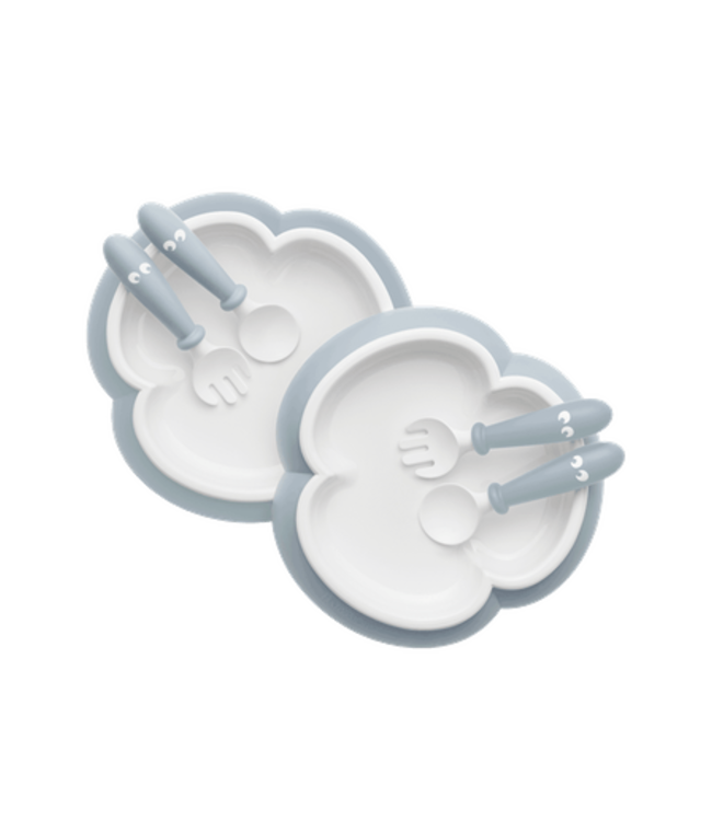 Babybjorn BabyBjörn - Babybord, Lepel en Vork, set van 2 - Pastelblauw