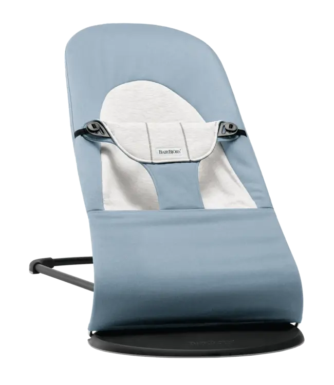 Babybjorn BabyBjörn - Wipstoeltje Balance Soft  - Geweven Jersey Blauw Grijs