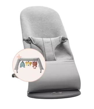 Babybjorn BabyBjörn - Wipstoeltje Bliss - 3D Jersey Lichtgrijs & Speelboog Knuffelvriendjes