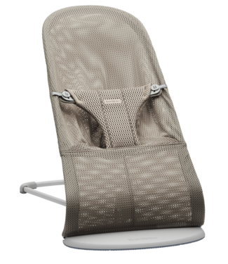 Babybjorn BabyBjörn - Wipstoeltje Bliss - Mesh Grijs beige & Speelboog Ondeugende oogjes Pastel