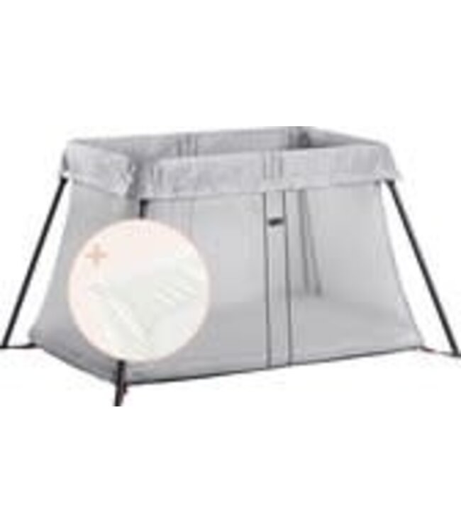 Babybjorn BabyBjörn - Reisbedje Light - Zilver & Matrasovertrek