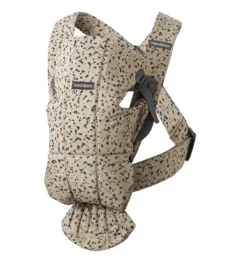 Babybjorn BabyBjörn - Draagzak Mini - Geweven Beige Donkergrijze Print