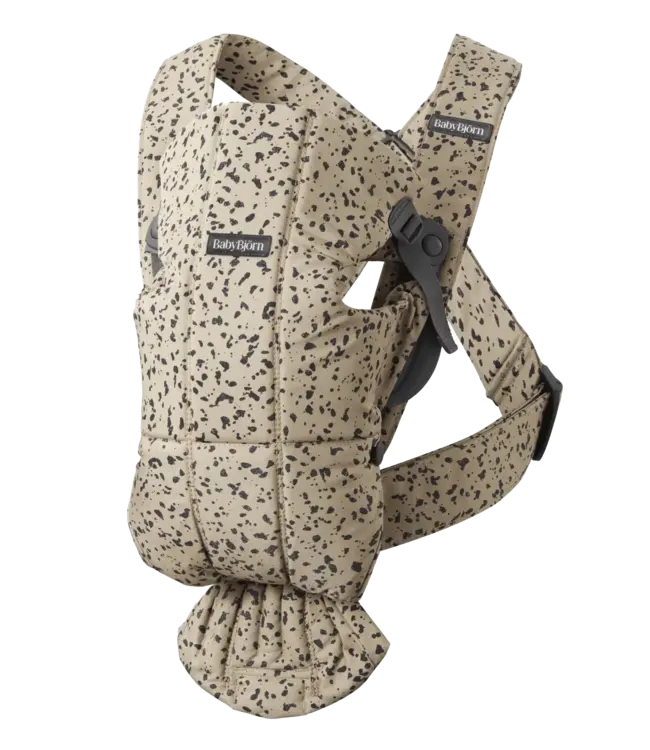 Babybjorn BabyBjörn - Draagzak Mini - Geweven Beige Donkergrijze Print