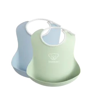 Babybjorn BabyBjörn - Baby Slabbetje duopack - Pastelgroen Pastel Pastelblauw