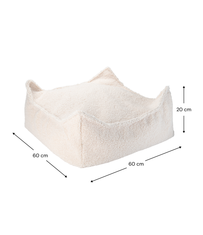 Wigiwama Wigiwama - Cream White Square Ottoman
