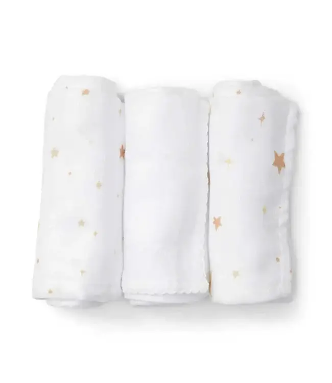 Poetree Kids Poetree Kids - Tetra doekjes Moon & Stars 60x60cm (3 stuks in doosje)