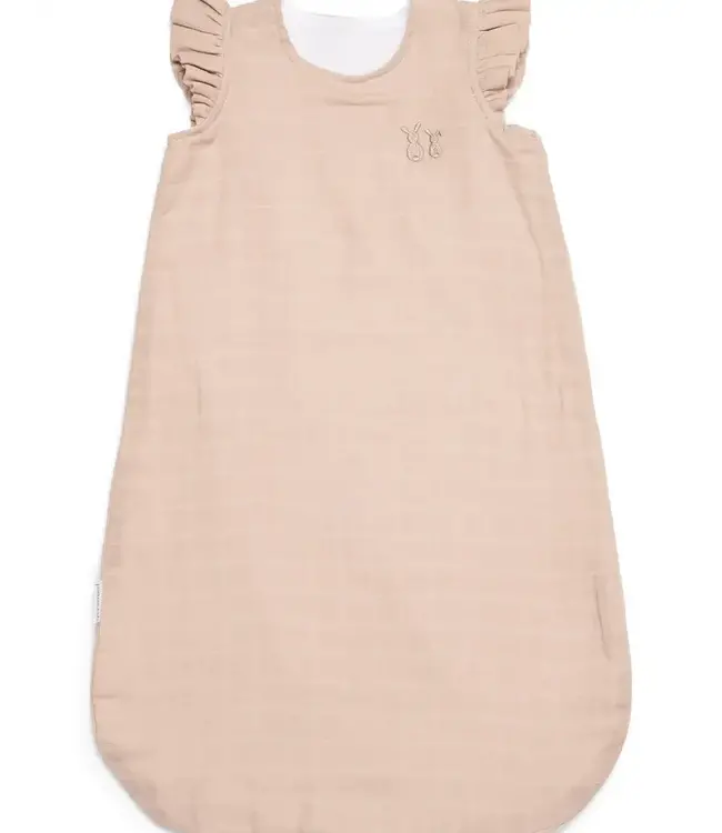 Poetree Kids Poetree Kids - Muslin Sleepingbag Light Camel shoulder ruffle -65cm