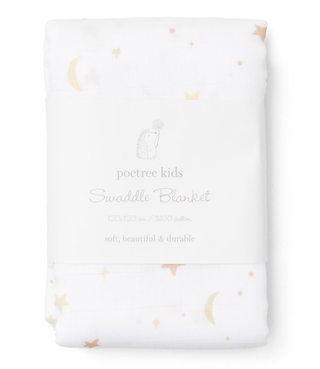 Poetree Kids Poetree Kids - Swaddle Moon & stars 120x120cm