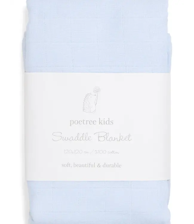Poetree Kids Poetree Kids - Swaddle Licht blauw 120x120cm