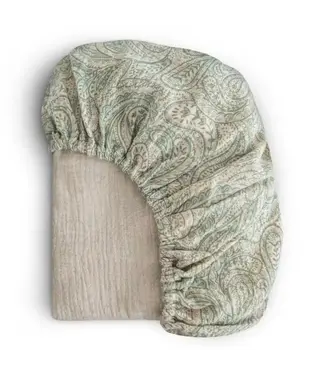Mushie Mushie - Crib Sheet - Green Paisley (Medium)