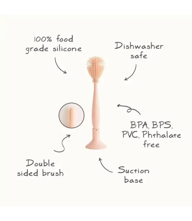 Mushie Mushie - Silicone Baby Bottle Brush - Blush