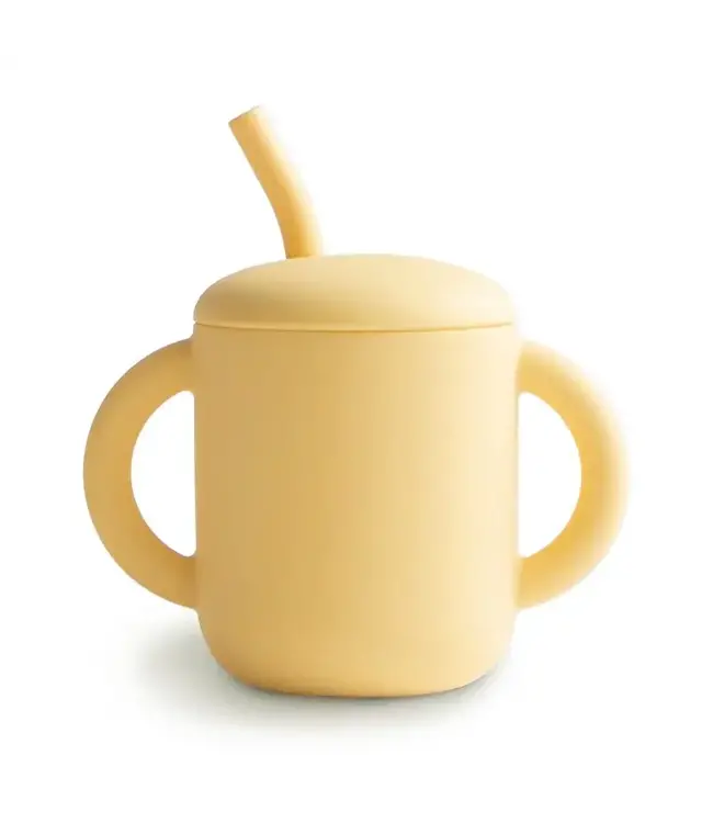 Mushie Mushie - Training Cup + Straw - Pale Daffodil