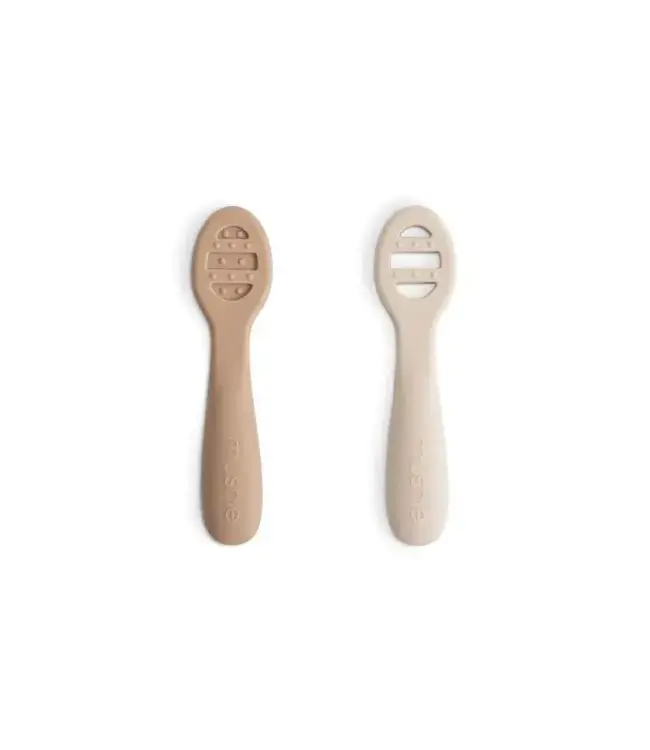 Mushie Mushie - First Feeding Baby Spoon - Natural/Shifting Sand