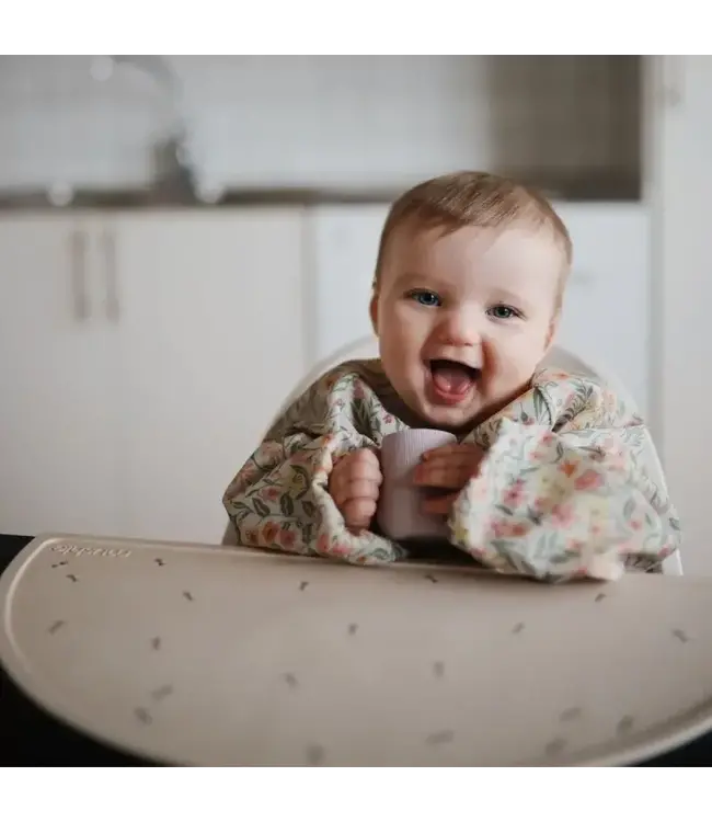 Mushie Mushie - Long Sleeve Bib - Pastel Blooms