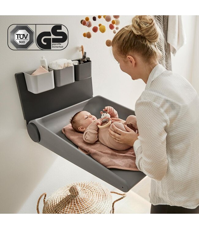Leander Leander - Wally™ wall mounted changing table, Dusty grey