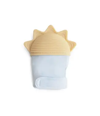 Mushie Mushie -  Teething Mitten - Sunshine/Baby Blue