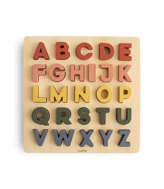 Mushie Mushie - Wooden Puzzle - Alphabet  - Tbc