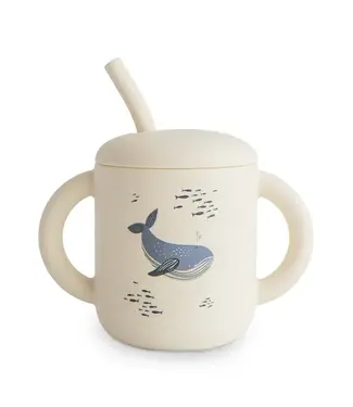 Mushie Mushie - Training Cup + Straw - Whales