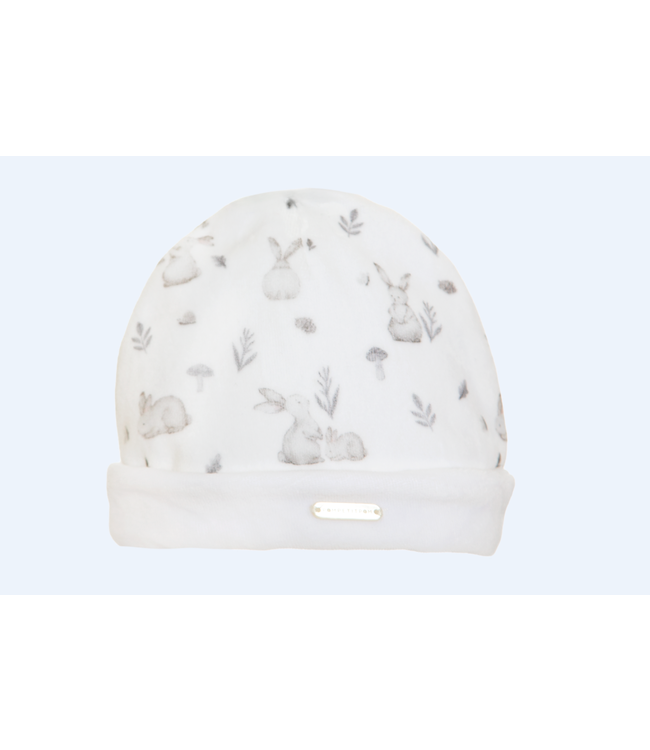 Pompetitpom Pompetitpom - Mutsje velours - Bunny Print