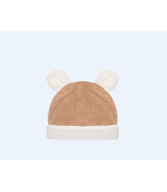 Pompetitpom Pompetitpom - Mutsje velours - Beige/wit