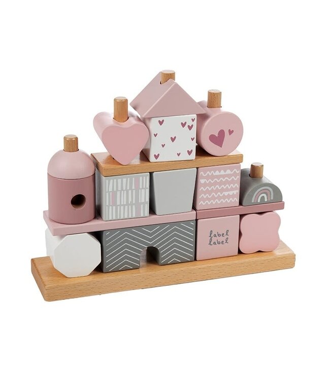 Label Label Label Label - Stacking Blocks House - Pink