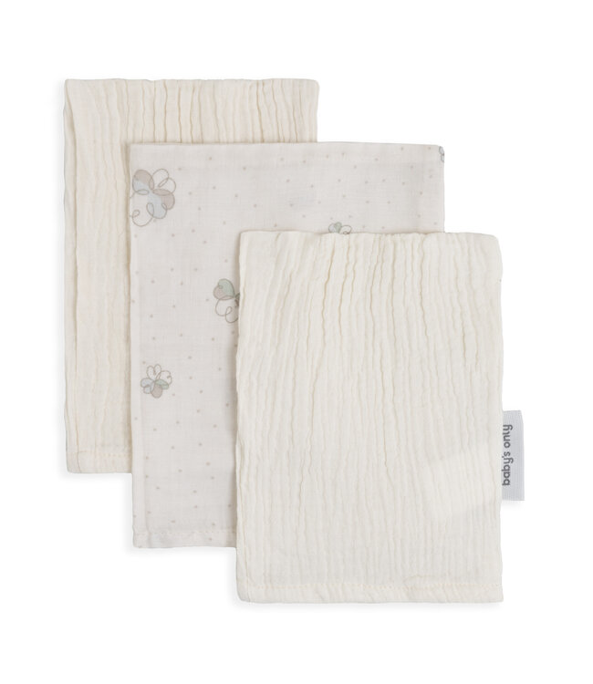 Baby's Only Baby's Only - Washandje Tender linen/clover - 3-pack