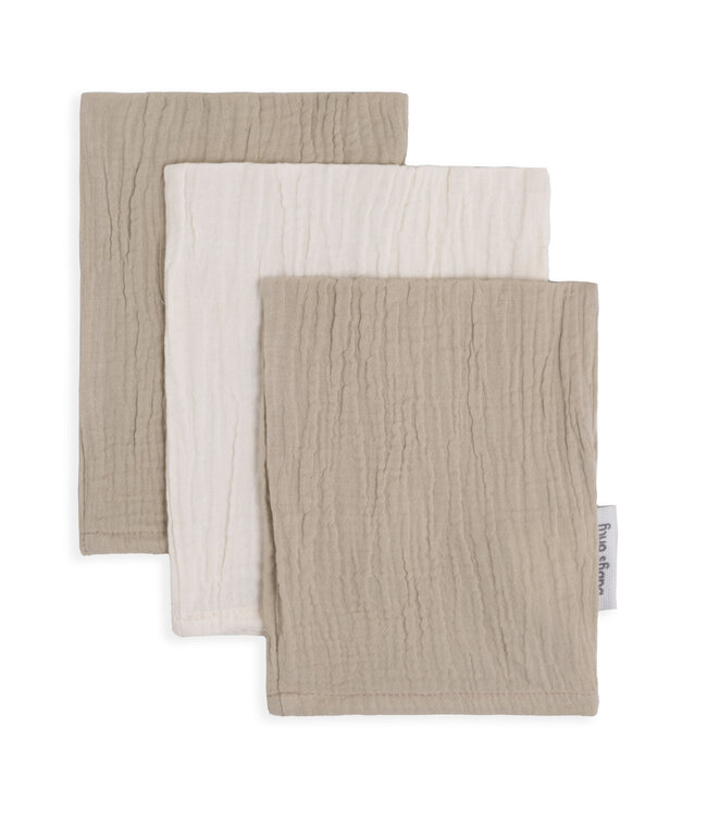 Baby's Only Baby's Only - Washandje Tender beige/linen - 3-pack