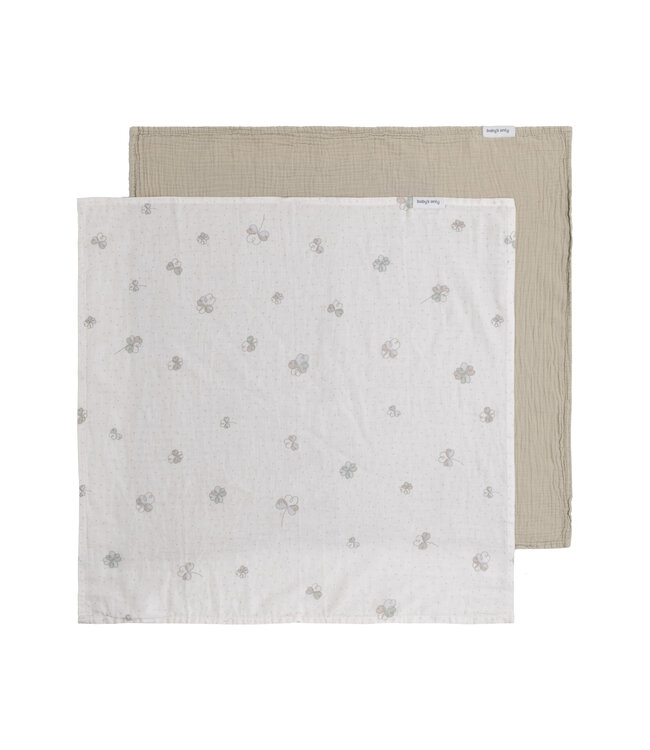 Baby's Only Baby's Only - Hydrofiele doek Tender beige/clover - 65x65 - 2-pack