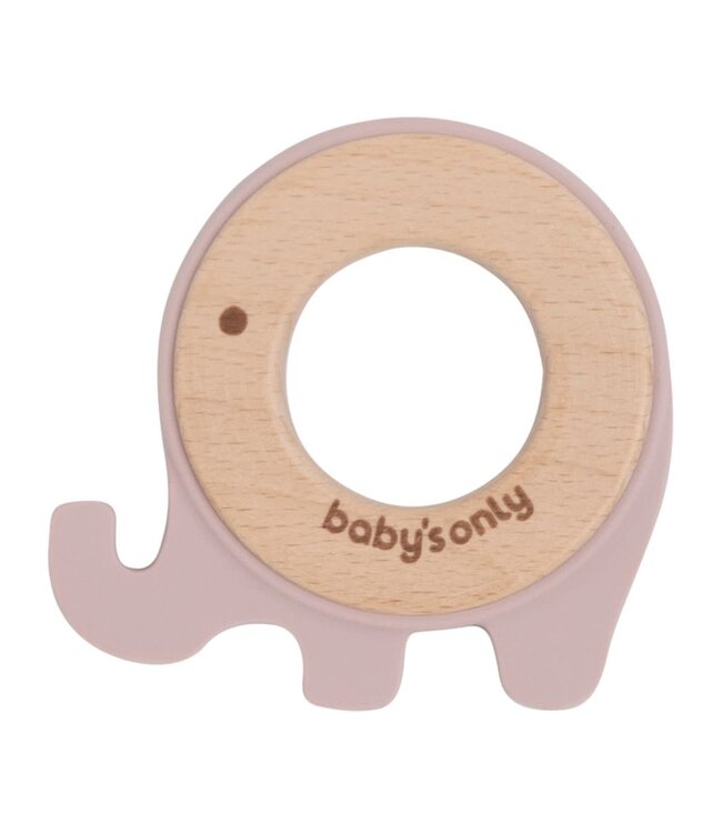 Baby's Only Baby's Only - Bijtring olifant oud roze