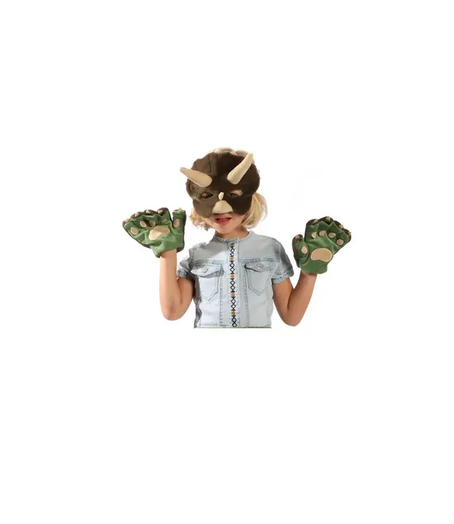 Wild & Soft Wild & Soft - Verkleedset dino (masker/handschoenen/staart) m/doos