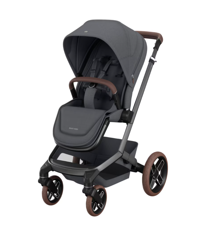 Maxi Cosi Maxi Cosi - Mc Fame Twillic Graphite (Dark Frame + Brown Wheels + Brown Leather)