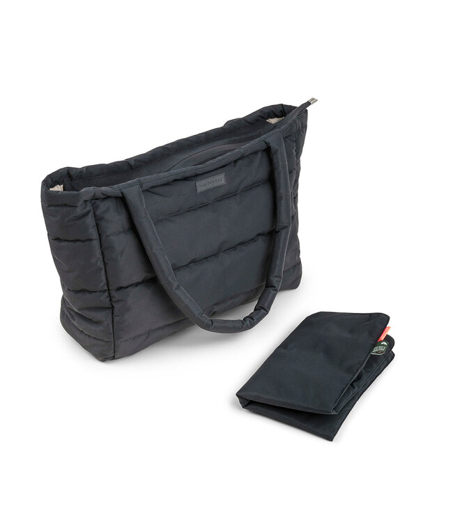 Done by Deer Done by Deer - Quilted changing tote bag Black