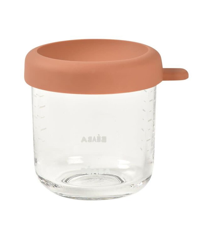 Beaba Beaba - Glazen bewaarpotje 250 ml Terracotta