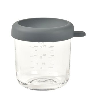 Beaba Beaba - Glazen bewaarpotje 250 ml Mineral grijs