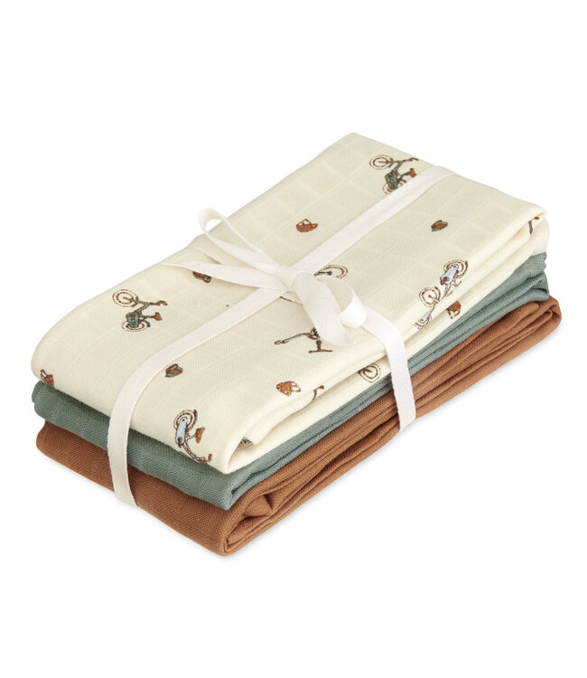CamCam CamCam - Muslin Cloth, 3-pack - GOTS - Bicycles
