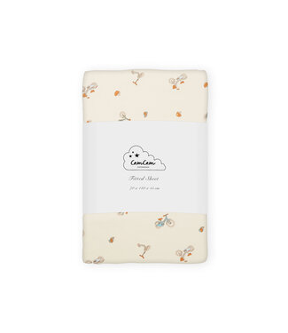 CamCam CamCam - Sheet, Fitted, 70x140x15cm - GOTS - Bicycles