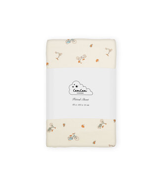 CamCam CamCam - Sheet, Fitted, 60x120x15cm - GOTS - Bicycles