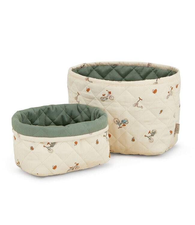 CamCam CamCam - Quilted Storage Basket, Set of Two - OCS - Bicycles