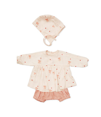 CamCam CamCam - Doll's Clothing Set & Bonnet - GOTS - Bows