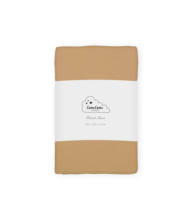 CamCam CamCam - Sheet, Fitted, 60x120x15cm - GOTS - Honey