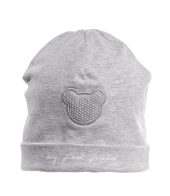 First First - bonnet   FIRST TEDDY ESSENTIALS GREY pearl grey
